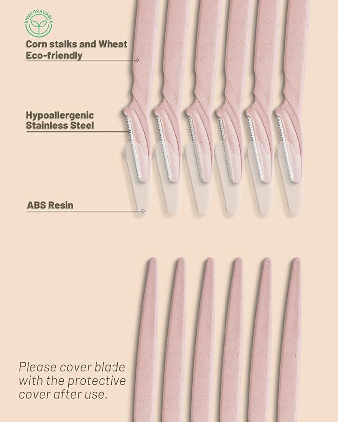 MoHern Dermaplaning Tool for Face, 30 Pcs Dermaplane Razor for Face, Multipurpose Face Razors for Women and Men, Pink