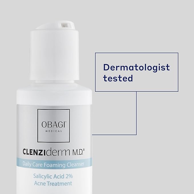 Obagi CLENZIderm M.D. Daily Care Foaming Acne Cleanser – Acne Treatment with 2% Salicylic Acid (BHA) – 4 oz