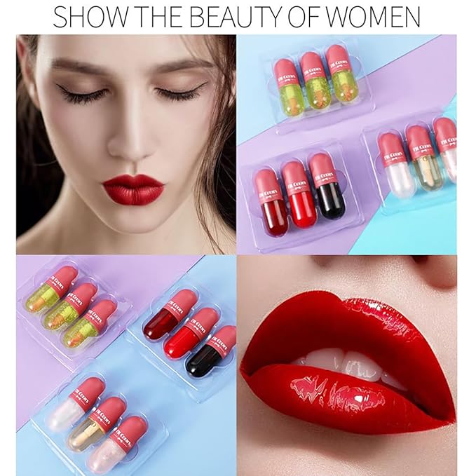 3 Color Glass Lip Oil Hydrating Tinted Plump Glass