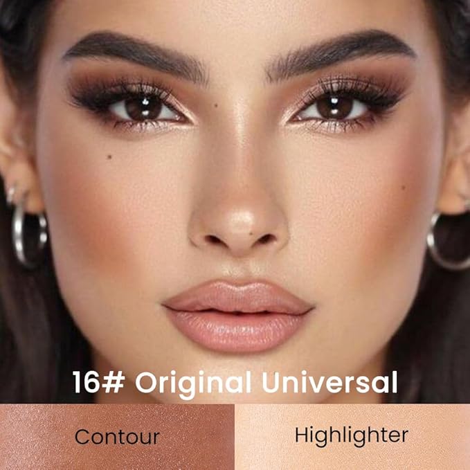 Kaely 2in1 Cream Bronzer Highlighter Stick,Face Shaping Contouring Shades Makeup,16