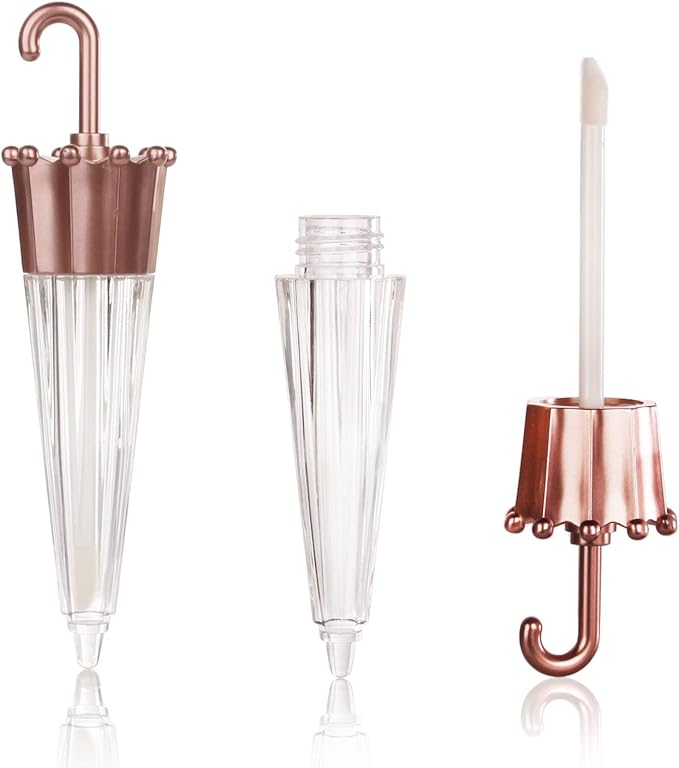 COSIDEA EMPTY 20pcs Umbrella shaped lip gloss tube 5ml, Cute lipgloss tubes containers with wand cosmetic packing container