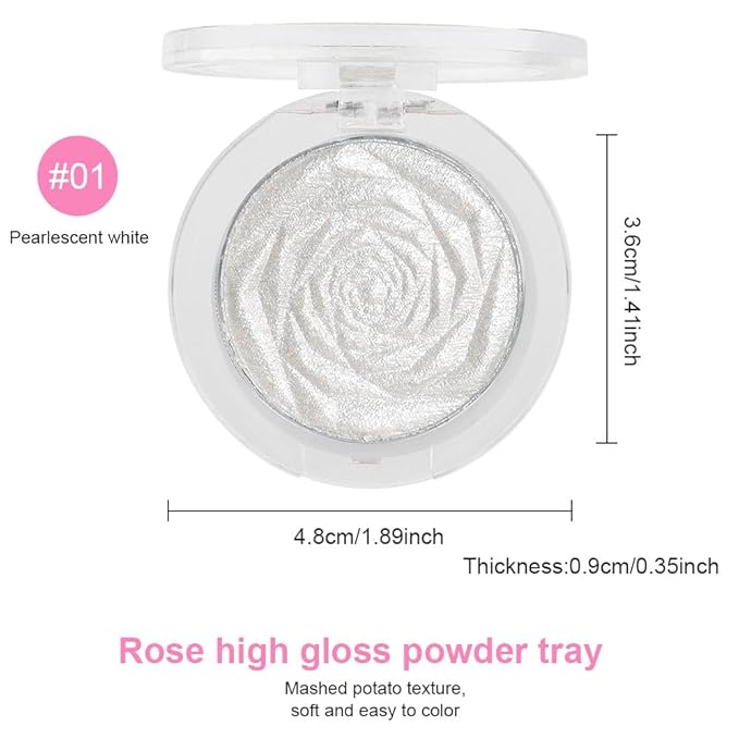 Pearl White Face Highlighter Makeup Shimmer Glitter Rose
