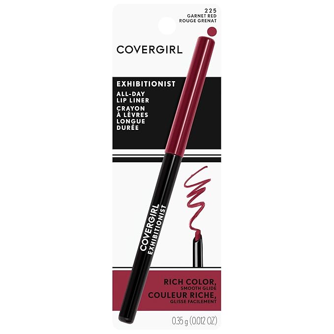 COVERGIRL Exhibitionist Lip Liner, Garnet Red 225, 0.012 Ounce