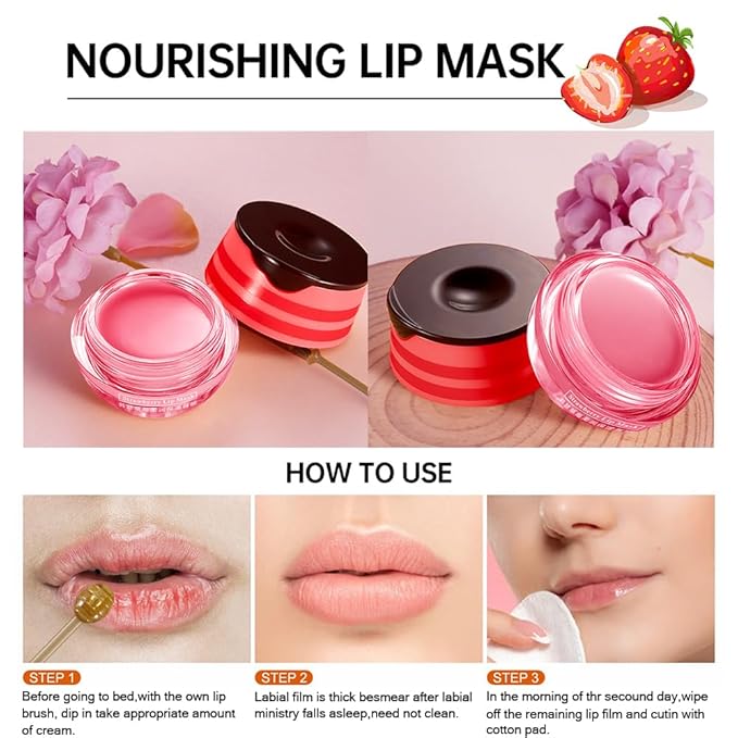 2PCS Strawberry Pot Lip Balm