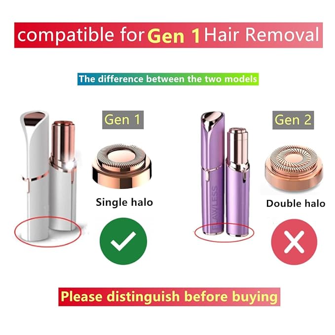 Replacement Heads For Finishing Touch Flawless Facial Hair Remover,Women Hair Removal Shaving Head First Generation (6PCS, GEN 1)