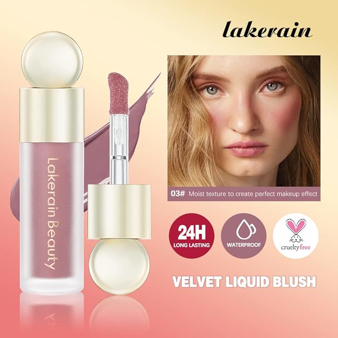 Liquid Blush For Cheeks, Soft Velvet Cream Blush Face Blush Makeup, Pink Blush Red Blush Skin Tint, Natural-Looking Makeup Blush Stick, Waterproof Dewy Cheek Tint, Lightweight Blush Makeup (5#)