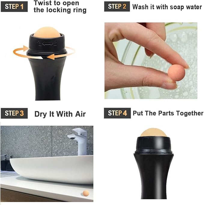 2Pcs Volcanic Face Roller Oil Control On The Face