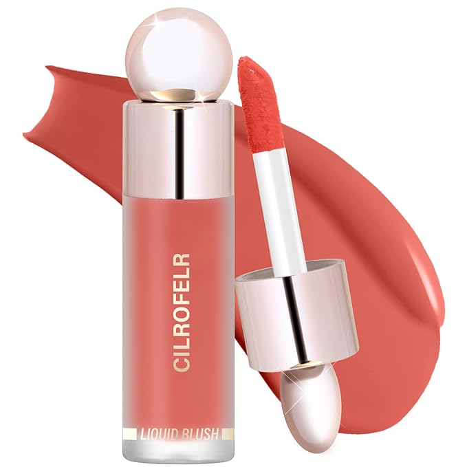 Cilrofelr Dewy Liquid Blush, Soft Cream Liquid Blush Coral Red)