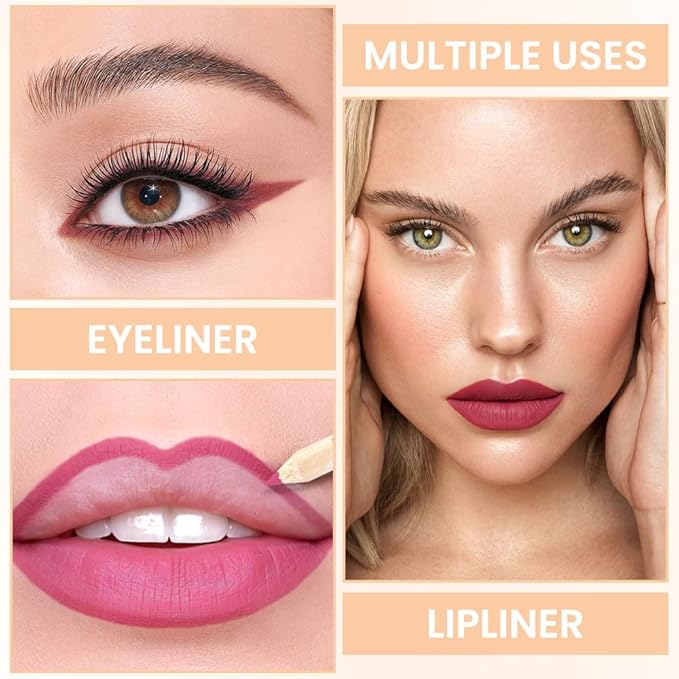 12 Pcs Natural Nude Brown Beige Colors Lip Beige