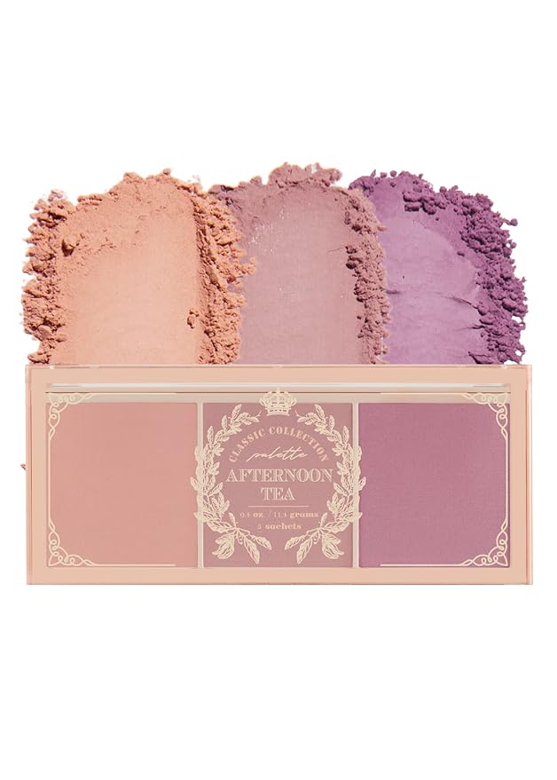 I'M MEME Blusher Palette - Afternoon Tea_Fruit FLavor | Soft Pink, Peach, Lavender, 3 Shades Palette, Matte Powder, Face & Cheeks, For All Skin Tones, Powdery Finish, Lightweight Formula, 0.4 Oz