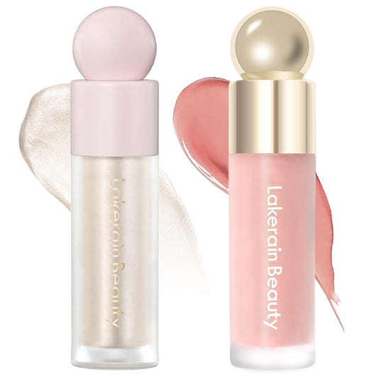 Erinde 2 Colors Liquid Highlighter and Blush Set,