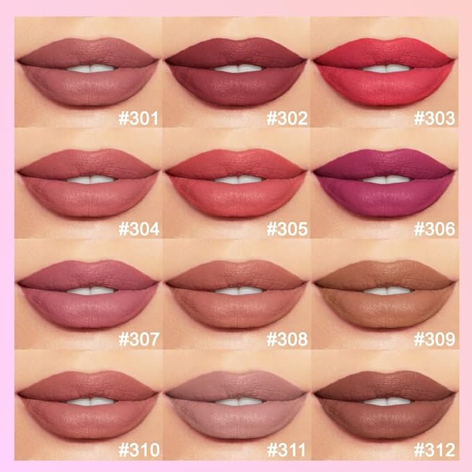 2 Pcs Natural Nude Brown Beige Colors Lip Liner Lipstick Pencils Set for Daily Makeup,Easy to Apply & Remove,Waterproof 312N#