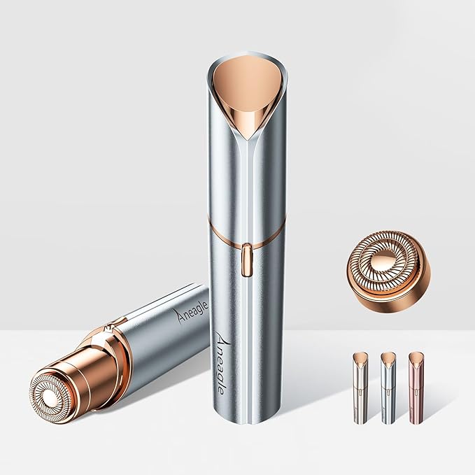 Facial Hair Remover for Women,Painless Hair Shaver Rechargeable with LED Light,Flawless Lady Face Electric Razor,The Great Female Mustache Removal (Sky Blue (with 1 Replacement Heads))