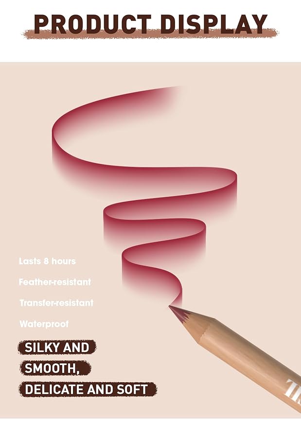 8pcs Nude Lip Liner Makeup Set - Waterproof & Smudge-Proof Matte Pencil, Long-Lasting & Durable, Smooth & Easy Glide, Non-Smudge, Contouring, Filling & Layering (Set 4, 8 Count (Pack of 1))