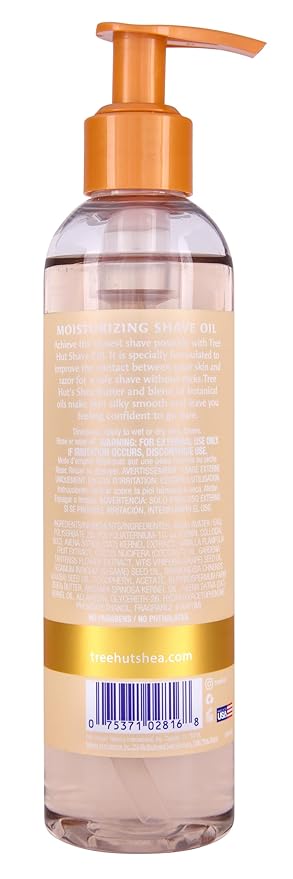 Tree Hut Vanilla Moisturizing & Hydrating Bare Shave Oil | Made with Soothing Jojoba Oil | Gel-to-Oil Formula Helps Prevent Razor Bumps, Ingrown Hairs, & Skin Irritation | 7.7 fl oz.