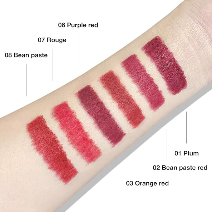 evpct Silky Lip Liner Pencil Retractable, Plum Red Smooth Lip Liner Creamy Velvet Lipliner Long-Lasting for Korean Makeup Contouring Matte Lip High Pigmented Rich Colors Crayon Lipstick Pen 01