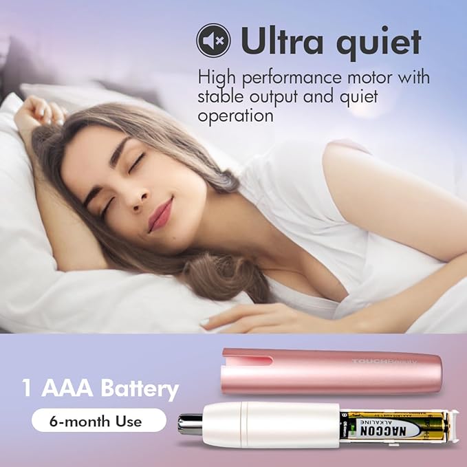 TOUCHBeauty Battery Powered Ear and Nose Hair Trimmer for Women, Portable Battery Powered Trimmer, Mini Painless Design for Sensitive Skin, Easy Clean & Travel Friendly