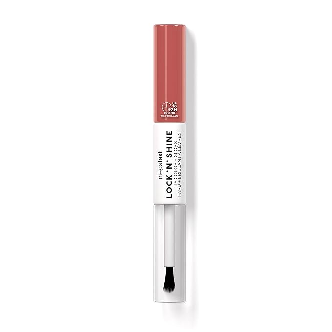 wet n wild Megalast Lock 'N' Shine Lip Color + Gloss Nude Illusion (Pack of 2)