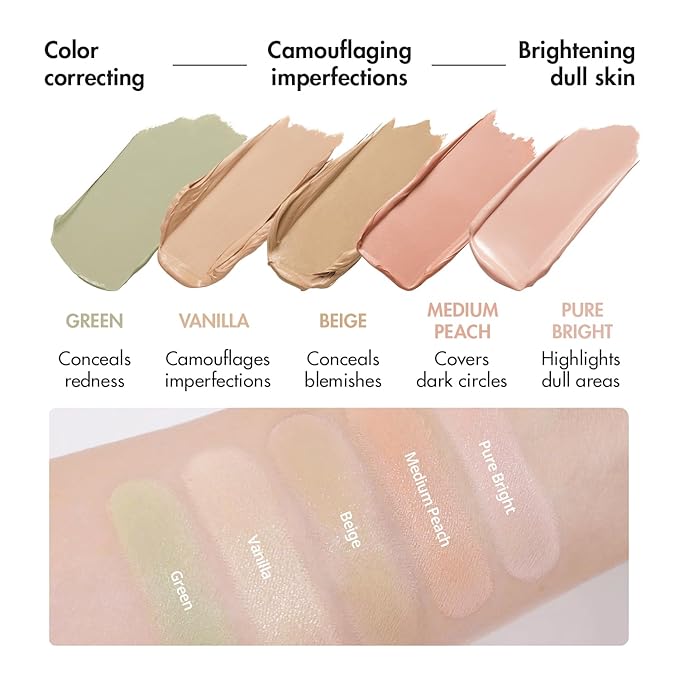 LUNA Conceal Blender Palette 5-in-1 Color Correcting and and Blemishes