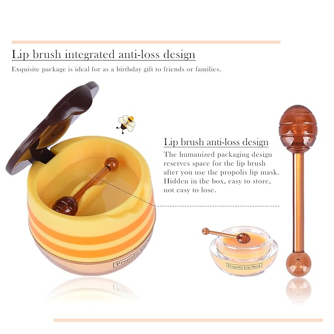 2Pcs Bee Lip Balm Honey Pot, Exfoliator