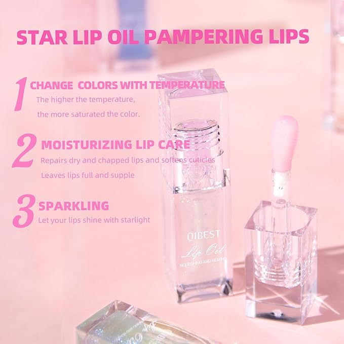 Sulily 2 PCS Magic Color Changing Lip Oil,