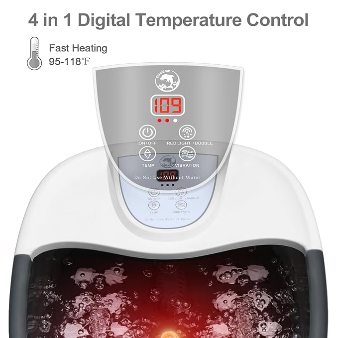 Foot spa bath massager with