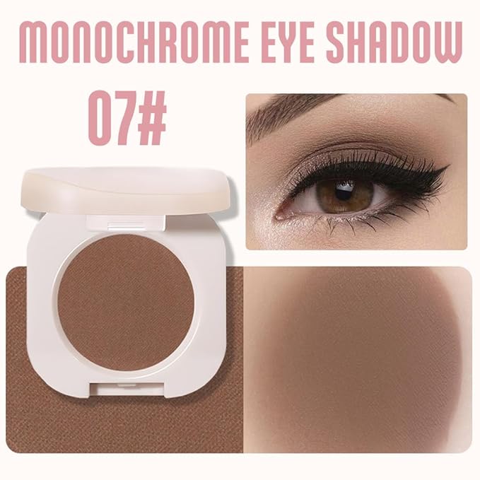 Matte Single Eyeshadow Palette Makeup for Green Blue Eyes, Dark Brown Matte Eyeshadow For Old Women, Holographic Multichrome Cream Iridescent Single Monochrome Eye Shadow Makeup