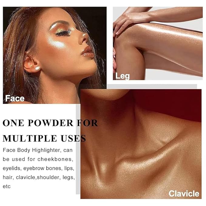 Glitter Powder Highlighter Makeup, Body Brightens the Natural (3 Colors(1#.4#.5#))