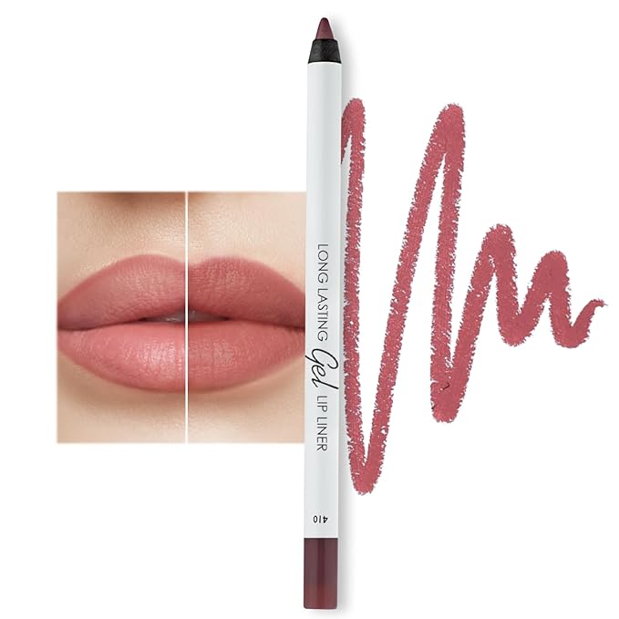 Matte Gel Lip Liner Pencil | Weightless & CreamyTexture - Sharpenable - Longwear & Waterproof - High Pigmented & Flawless Finish - Cruelty-free & Paraben-Free,- 410, 1,7g/0.05oz