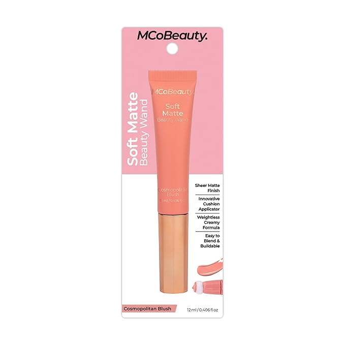 MCoBeauty Soft Matte Beauty Wand, Cosmopolitan Blush, Velvety