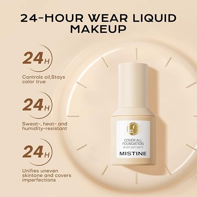 MISTINE Liquid Foundation Makeup Full Coverage Fou