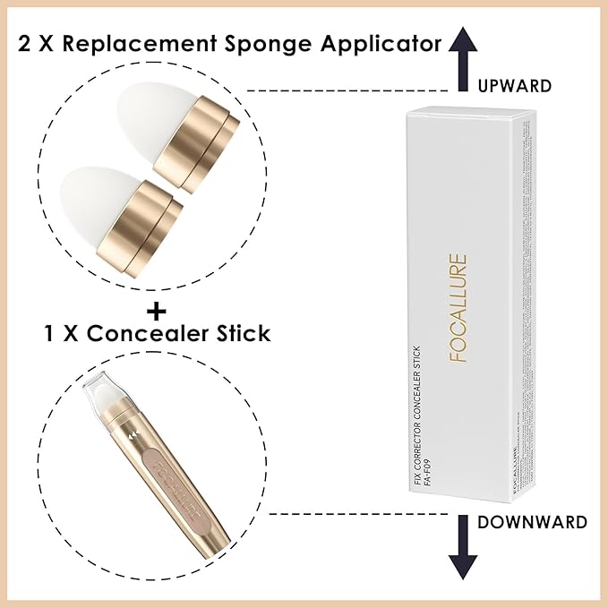 FOCALLURE FIX CORRECTOR Concealer Stick, Full Coverage Concealer NE01 SUNDAE