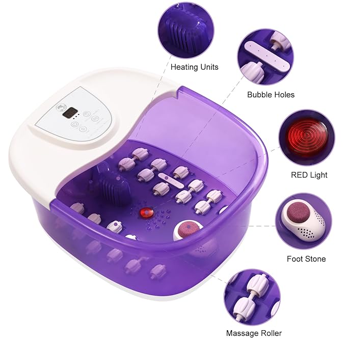 Foot spa bath massager with