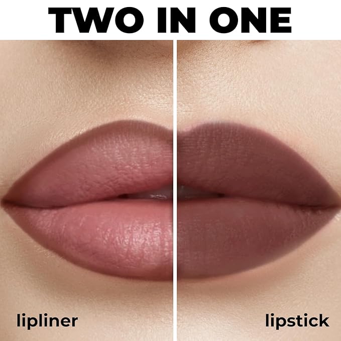 Matte Gel Lip Liner Pencil | Weightless & CreamyTexture - Sharpenable - Longwear & Waterproof - High Pigmented & Flawless Finish - Cruelty-free & Paraben-Free - 412, 1,7g/0.05oz. (Spicy Nude)