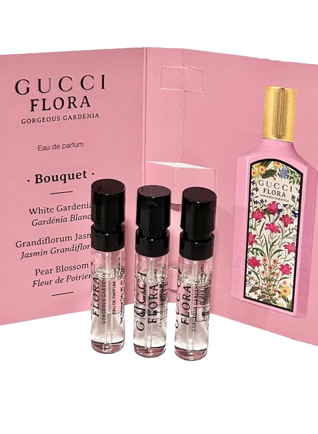 Gucci Flora Sample Perfume Perfume Gorgeous Gardenia Women Spray 1.5 ml / 0.05 oz set of 3