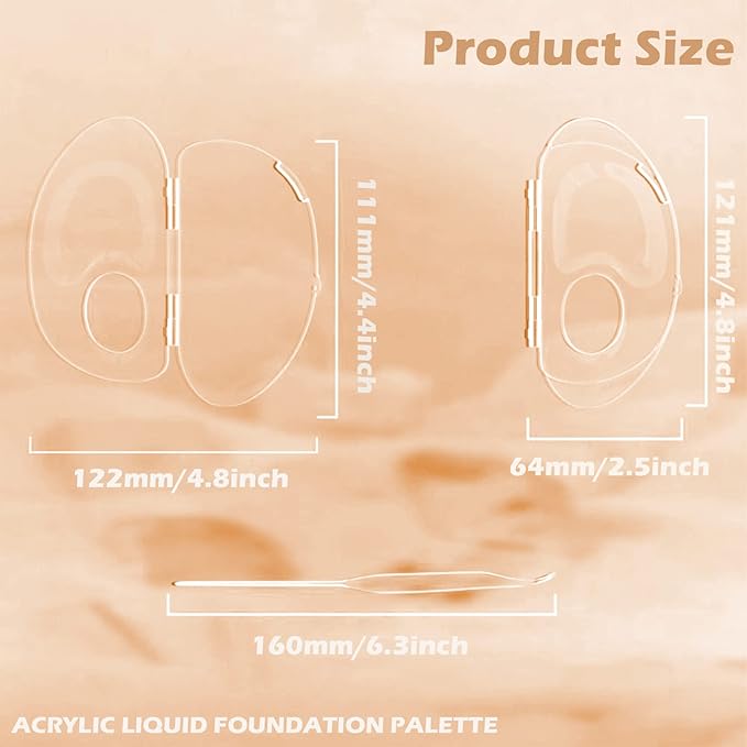 180 Degree Folding Acrylic Makeup Mixing Palette, Plastic