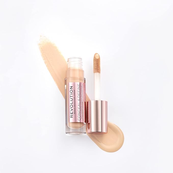 Makeup Revolution Conceal and Define Concealer, Full Coverage 0.7 Fl Oz