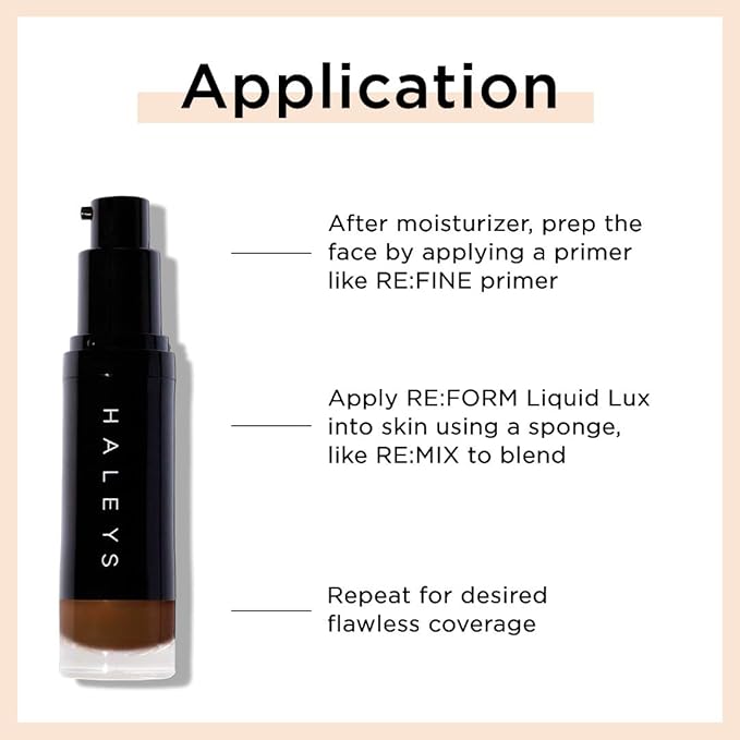 HALEYS RE:FORM Liquid Lux Foundation (9.25) Vegan, Cruelty-Free Long-Lasting Wear