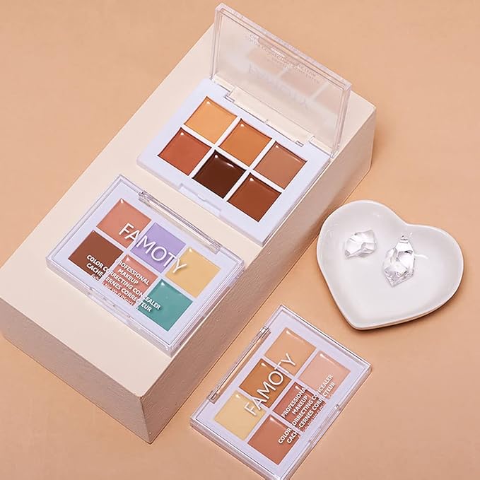 6 Color Correcting Concealer Palette With Concealer Brush,