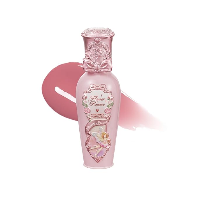 Flower Knows Midsummer Fairytales Lip Gloss-Glowy Moisturizing Coating Lip Lacquer-Hydrating Tinted Lip Oil for Girls&Women-Vegan & Cruelty Free-0.17Fl Oz(G06 Bluebell)