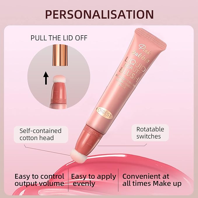 Liquid Blush Beauty Wand Matte Cream Blush Stick Nude Orange)