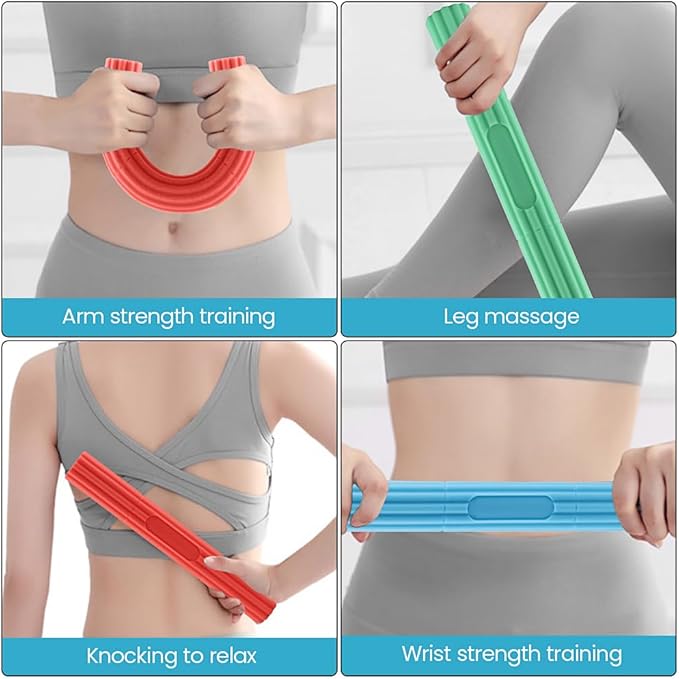 3pcs Flex Bar Tennis Elbow Therapy Bar 3 Resistance