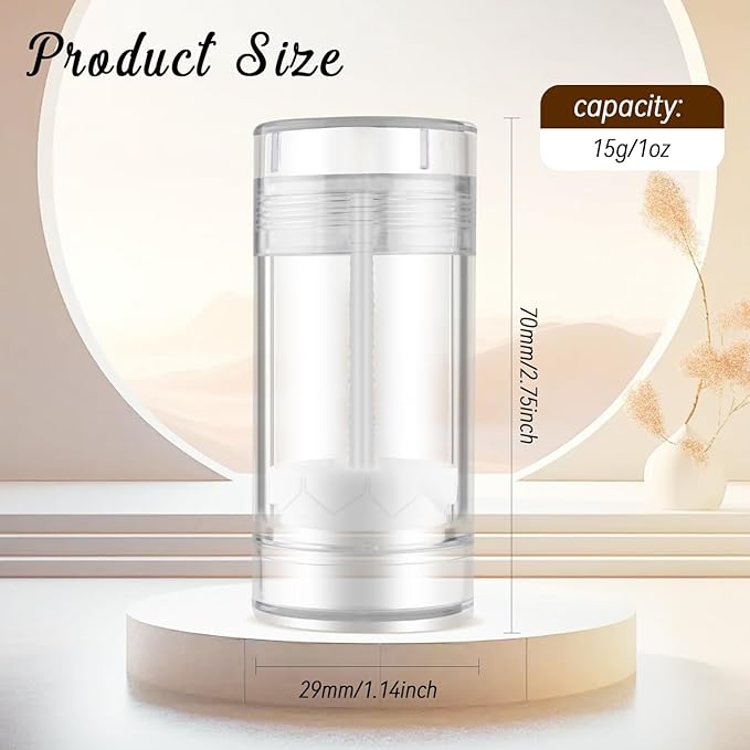 12 Pieces 15g Clear Plastic Deodorant Tubes,Lipstick