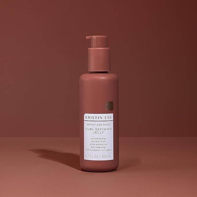 Kristin Ess Weightless Shine Curl Defining Jelly with Glycolic Acid - For Curly Hair, Frizz Control, Humidity Shielding, Vegan, Color + Keratin Safe