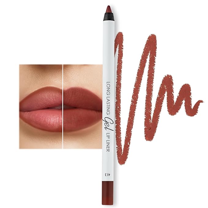 Matte Gel Lip Liner Pencil | Weightless & CreamyTexture - Sharpenable - Longwear & Waterproof - High Pigmented & Flawless Finish - Cruelty-free & Paraben-Free - 413, 1,7g/0.05oz. (Chilli)