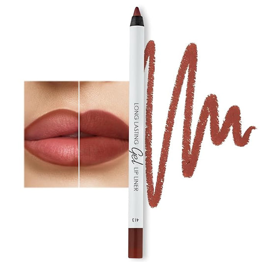 Matte Gel Lip Liner Pencil | Weightless & CreamyTexture - Sharpenable - Longwear & Waterproof - High Pigmented & Flawless Finish - Cruelty-free & Paraben-Free - 413, 1,7g/0.05oz. (Chilli)