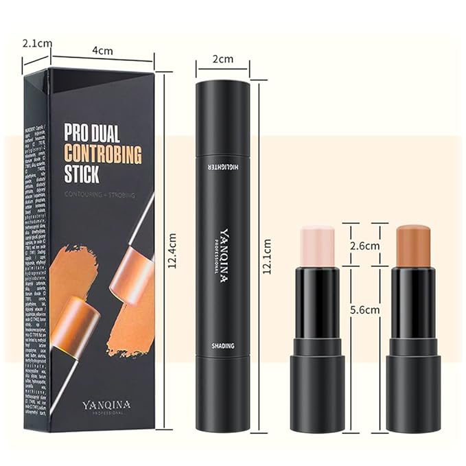 MEICOLY Cream Contour Stick Trio,Bronzer Highlighter Stick,2 in Makeup,6 Colors