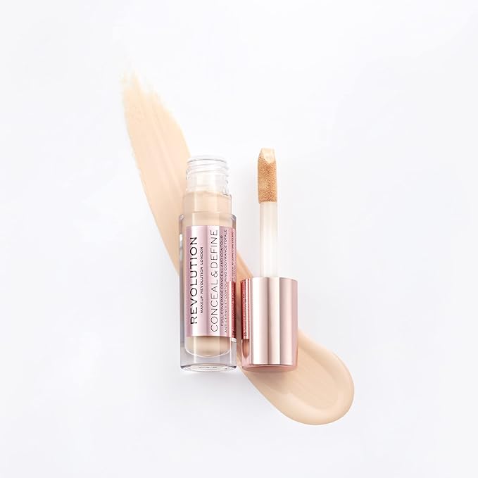 Makeup Revolution Conceal and Define Concealer, Full Coverage 0.7 Fl Oz