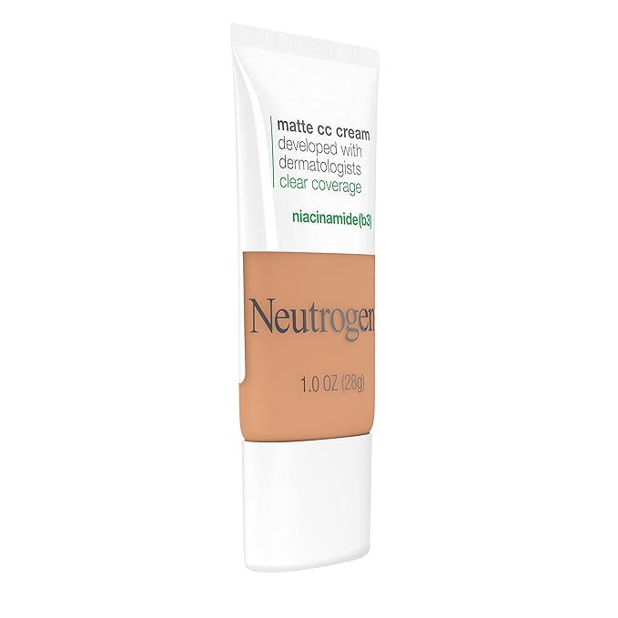 Neutrogena Clear Coverage Flawless Matte CC Cream, Full-Coverage of 2) 1 oz