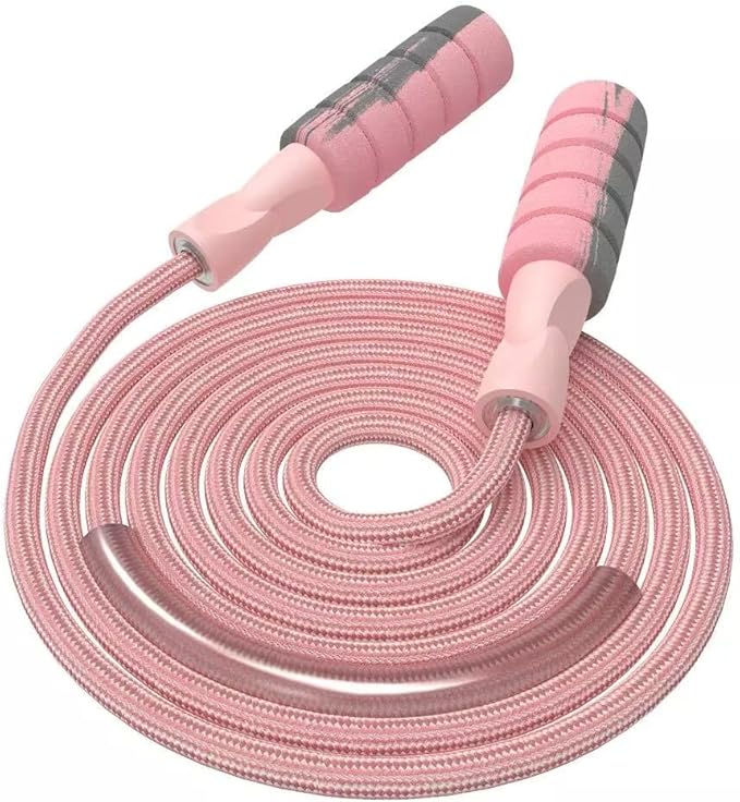 FITMYFAVO Jump Rope Cotton Adjustable Skipping Weighted jumprope